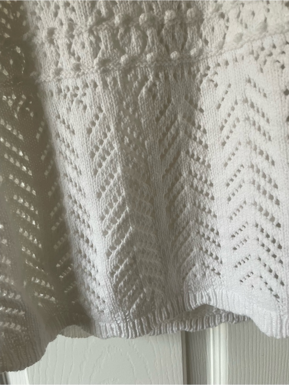 Women's White Crochet Knit Short Sleeve Top Talbots plus 2x - Picture 4 of 6